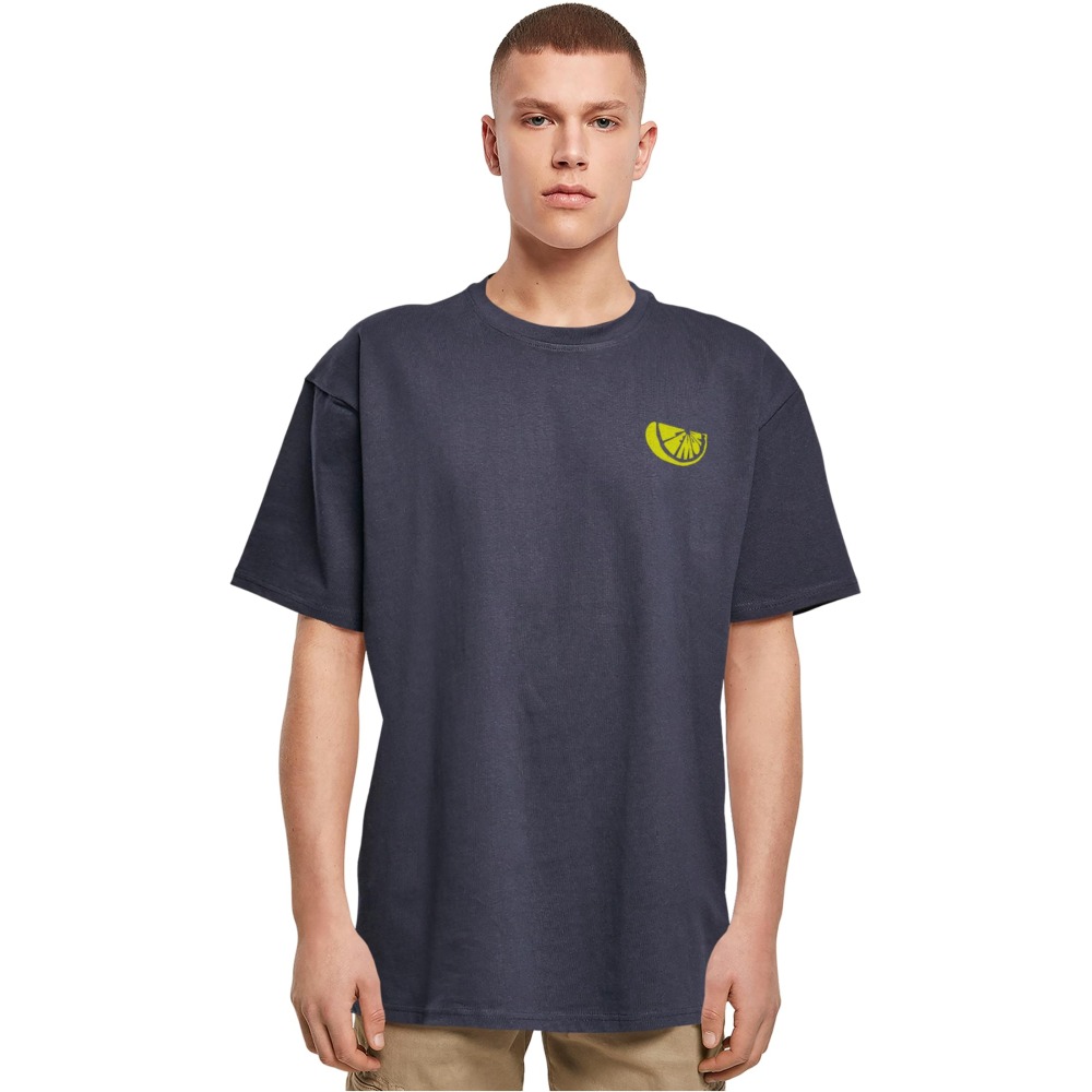 Merchcode - Wording Lemon Heavy Oversize Mens Tshirt - Dark blue